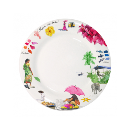 Assiette plate Route des Indes