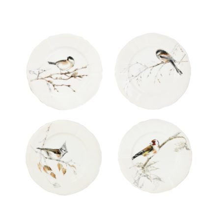Coffret 4 assiettes canapés Oiseaux de la Forêt