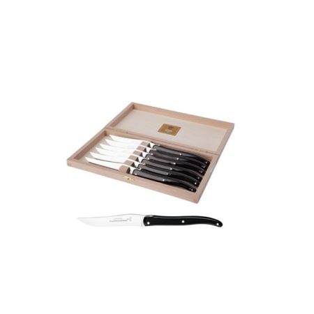 Coffret 6 couteaux à steak Laguiole noir