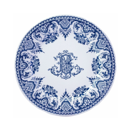 Assiette plate Monogramme Les Dépareillées Bleu