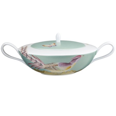 Soupière Paradis turquoise en porcelaine