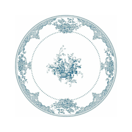 Assiette plate Fleurs Les Dépareillées Bleu